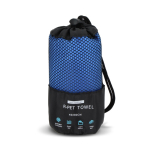 RPET handdoek met sneldrogende technologie en zakje 40x80 cm kleur blauw tweede weergave