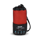 RPET handdoek met sneldrogende technologie en zakje 40x80 cm kleur rood tweede weergave