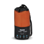 RPET handdoek met sneldrogende technologie en zakje 40x80 cm kleur oranje tweede weergave