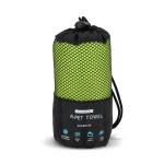 RPET handdoek met sneldrogende technologie en zakje 40x80 cm kleur limoen groen tweede weergave