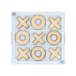 Onderzetters van kunststof en hout met boter-kaas-en-eieren-spel kleur wit zesde weergave