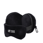 Reiskussen 2-in-1 met geïntegreerd slaapmasker en hoes met afdrukgebied