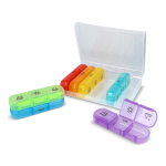 Wekelijkse pillendoos met 7 doosjes en 3 vakjes per dag kleur meerkleurig vijfde weergave