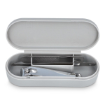 Manicureset in compacte kunststof etui met 3 stuks kleur grijs derde weergave