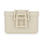 Lunchbox met twee lagen, sluitclips en geïntegreerd bestek 1,55 L kleur beige vierde weergave