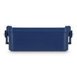 Lunchbox met twee lagen, sluitclips en geïntegreerd bestek 1,55 L kleur donkerblauw derde weergave