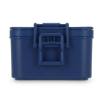 Lunchbox met twee lagen, sluitclips en geïntegreerd bestek 1,55 L kleur donkerblauw vierde weergave