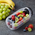 Multifunctionele lunchbox met schroefdeksel en bestek kleur zwart