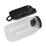 Multifunctionele lunchbox met schroefdeksel en bestek kleur zwart vierde weergave
