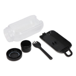 Multifunctionele lunchbox met schroefdeksel en bestek kleur zwart vijfde weergave