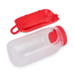 Multifunctionele lunchbox met schroefdeksel en bestek kleur rood vierde weergave