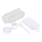 Multifunctionele lunchbox met schroefdeksel en bestek kleur wit vijfde weergave