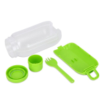 Multifunctionele lunchbox met schroefdeksel en bestek kleur limoen groen vijfde weergave