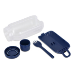 Multifunctionele lunchbox met schroefdeksel en bestek kleur donkerblauw vijfde weergave