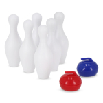 Compact tafelbowling spel met uitklapbare baan en opbergdoos kleur zwart vierde weergave
