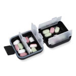 Compacte plastic pillendoos met meerdere vakjes kleur zwart vierde weergave