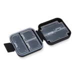 Compacte plastic pillendoos met meerdere vakjes kleur zwart zesde weergave