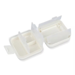 Compacte plastic pillendoos met meerdere vakjes kleur wit vijfde weergave