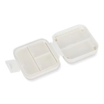 Compacte plastic pillendoos met meerdere vakjes kleur wit zesde weergave