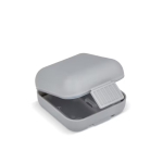 Compacte plastic pillendoos met meerdere vakjes kleur grijs tweede weergave