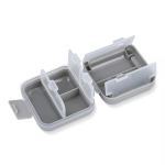 Compacte plastic pillendoos met meerdere vakjes kleur grijs vijfde weergave