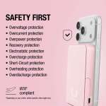 Powerbank met draadloos opladen Fresh'n Rebel 10.000mAh kleur roze negende weergave