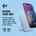 Powerbank met draadloos opladen Fresh'n Rebel 10.000mAh kleur lichtblauw achtste weergave