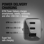 Snellader met USB-A en 2x USB-C Fresh'n Rebel 67W kleur donkergrijs zesde weergave