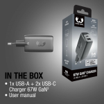 Snellader met USB-A en 2x USB-C Fresh'n Rebel 67W kleur donkergrijs