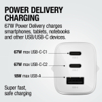 Snellader met USB-A en 2x USB-C Fresh'n Rebel 67W kleur lichtgrijs zevende weergave