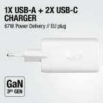 Snellader met USB-A en 2x USB-C Fresh'n Rebel 67W kleur lichtgrijs negende weergave