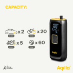 Draagbare compressor met zaklamp en powerbank 4.000mAh kleur zwart vijfde weergave