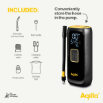 Draagbare compressor met zaklamp en powerbank 4.000mAh kleur zwart zevende weergave