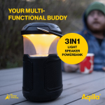 Draagbare 3-in-1 speaker met 360°-licht, powerbank 10.000mAh kleur zwart zevende weergave