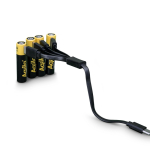 4 oplaadbare AAA-batterijen met USB-C-aansluiting 600mAh kleur zwart vierde weergave