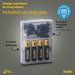 4 oplaadbare AAA-batterijen met USB-C-aansluiting 600mAh kleur zwart vijfde weergave