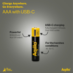 4 oplaadbare AAA-batterijen met USB-C-aansluiting 600mAh kleur zwart zesde weergave