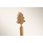 Bamboe pen met kerstboomdesign en blauwe inkt kleur hout foto bekijken tweede weergave