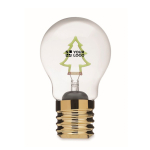 Decoratieve ledlamp met filamentlook en werking op batterijen kleur neon groen weergave met bedrukking