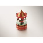 Mini houten muziekdoosje met draaiende kerstcarrousel kleur meerkleurig foto bekijken tweede weergave