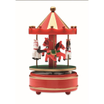 Mini houten muziekdoosje met draaiende kerstcarrousel kleur meerkleurig zesde weergave