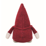 Decoratieve vilten kabouter met polyester baard en katoenen vulling kleur rood tweede weergave