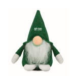 Decoratieve vilten kabouter met polyester baard en katoenen vulling kleur groen weergave met bedrukking