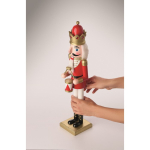 Decoratieve houten notenkraker met stabiele voet kleur rood foto bekijken tweede weergave