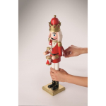 Decoratieve houten notenkraker met stabiele voet kleur rood foto bekijken derde weergave