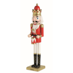 Decoratieve houten notenkraker met stabiele voet kleur rood hoofdweergave