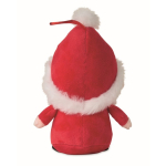 Kerstman knuffel van polyester met borduursel en ophanglus kleur rood vierde weergave