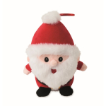 Kerstman knuffel van polyester met borduursel en ophanglus kleur rood vijfde weergave