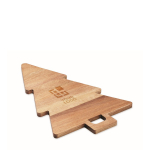 Serveerplank van acaciahout in de vorm van een kerstboom kleur hout weergave met bedrukking