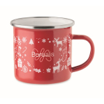 Metalen emaille kerstbeker met individuele doos 300 ml kleur rood tweede hoofdweergave